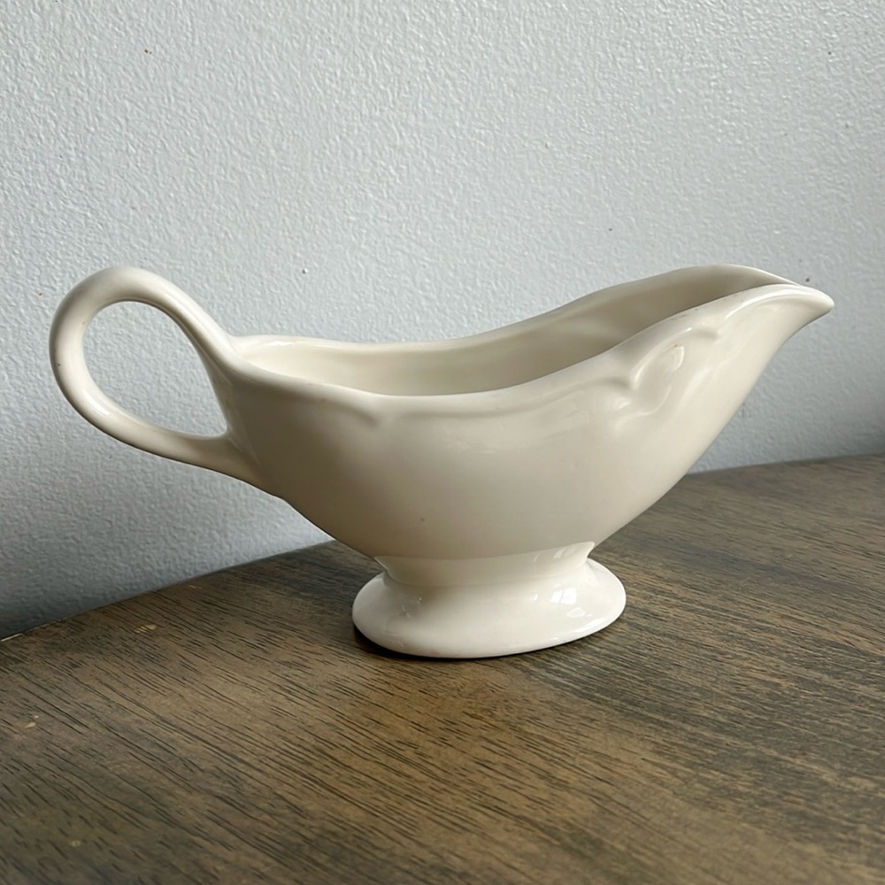 Vintage White Gravy Boat Dish